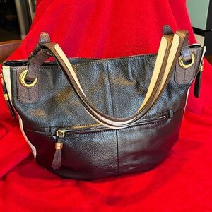 Hand Painted orYANY Joyce Large Hobo Leather Tote Bag